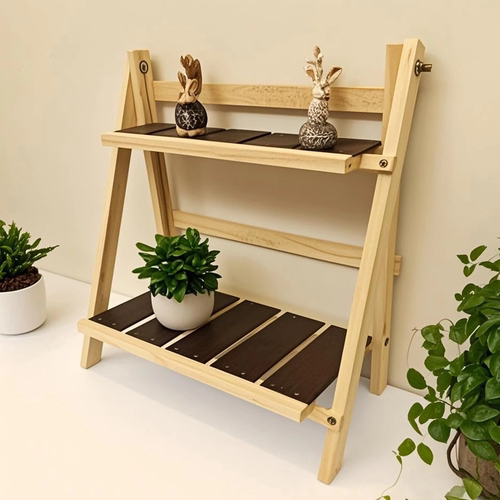 实木多层桌面置物架窗台露台折叠