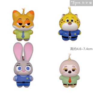 疯狂动物城系列钥匙扣正版 迪士尼挂件尼克朱迪豹警官闪电玩偶模型