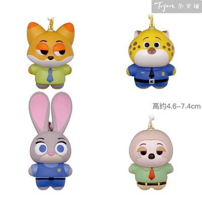 疯狂动物城系列钥匙扣正版迪士尼挂件尼克朱迪豹警官闪电玩偶模型