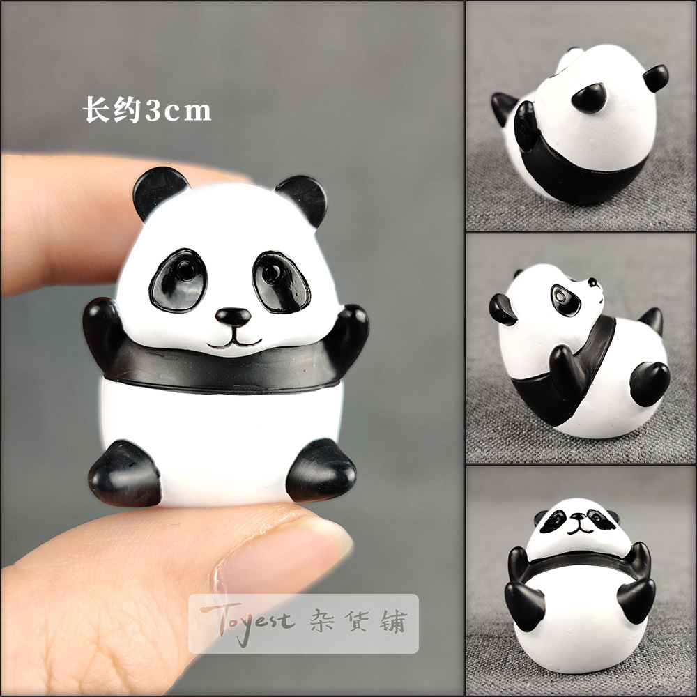 树脂黑白团子饰品微景观小摆件