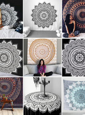 印度曼达拉 集合款挂布挂毯壁毯背景墙瑜伽毯尺寸148*200cm