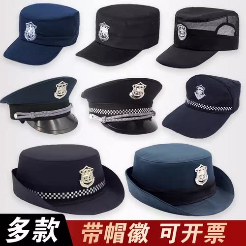 新式保安服帽夏季男款平顶作训帽鸭舌帽黑色特勤服便帽作战帽子