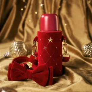 星巴克杯子2025圣诞节暖意融融系列不锈钢复古保温杯配红丝绒杯套