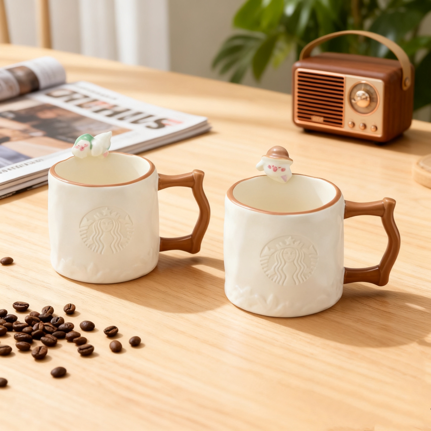 星巴克杯子2025新品秋日野野系高颜值可爱温变浮雕陶瓷桌面马克杯