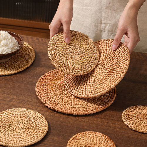 越南天然秋藤隔热垫古法手工编织