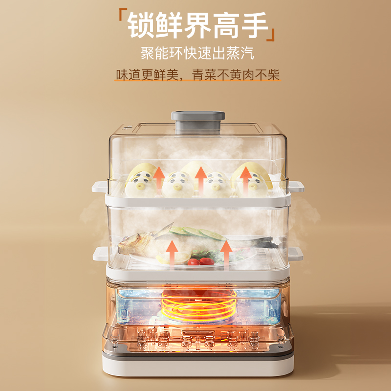 电蒸锅多功能家用大容量一体蒸箱多层蒸汽锅全自动早餐机煮蛋神器