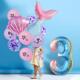 新款 美人鱼尾巴贝壳海洋系列亮片铝膜乳胶气球生日派对氛围布置