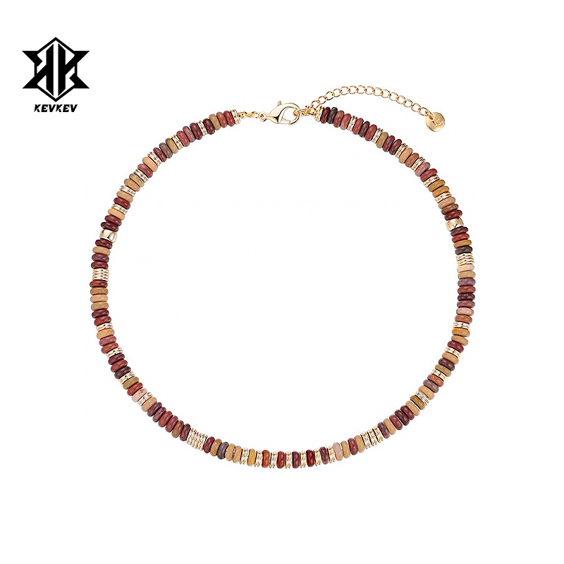 官方正品欧美轻奢choker彩色天然石鸡血石项链手链简约高级设计感
