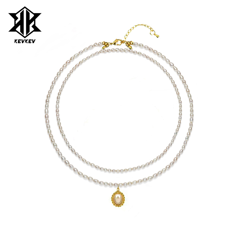同款法式双层淡水珍珠项链