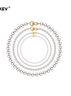 海秀儿珍珠项链女纯银锁骨链轻奢澳白毛衣链极光天女级氛围感配饰