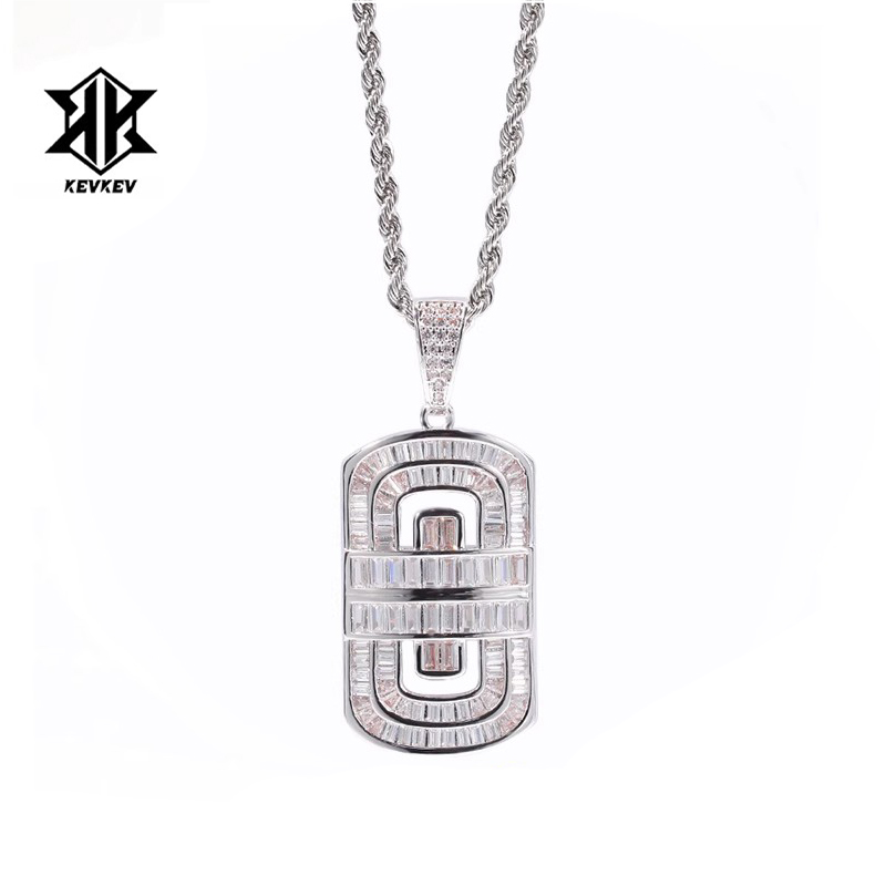 嘻哈满钻锆石sup神之盾牌项链