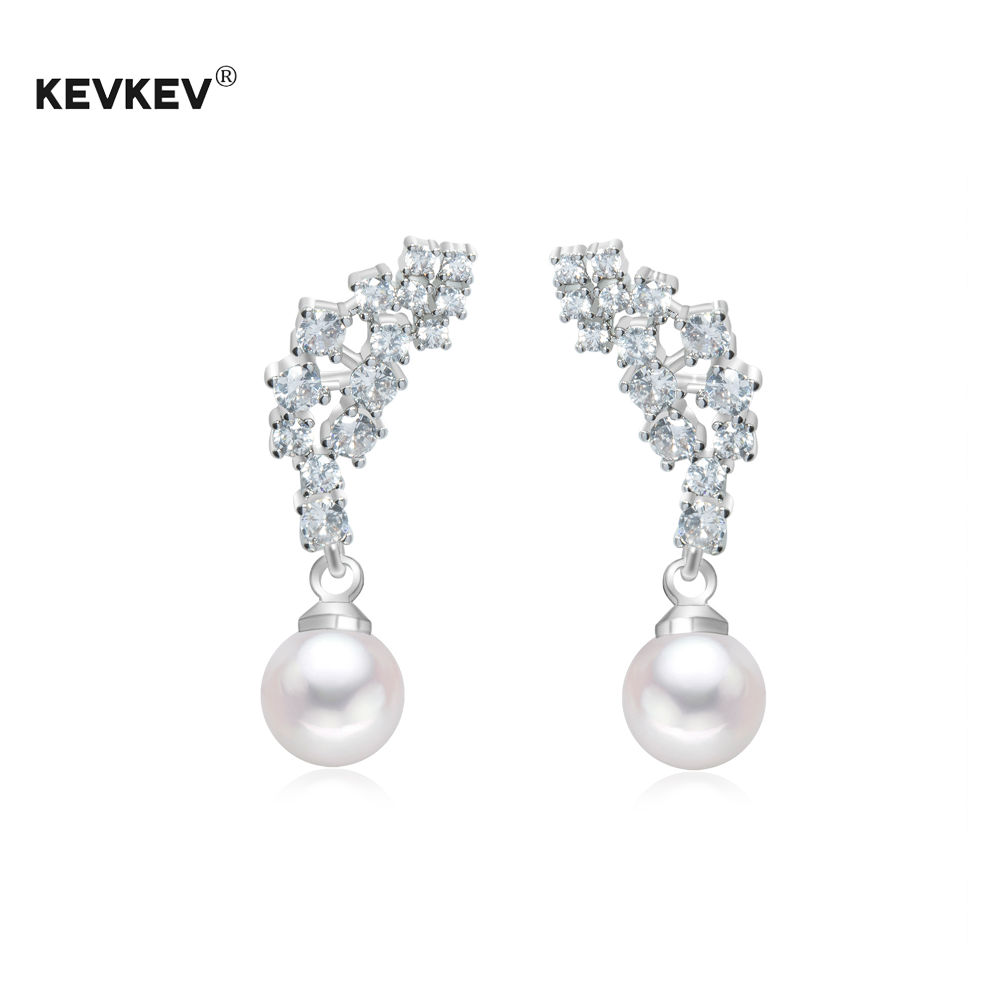 kevkev天使之翼澳白珍珠耳钉气质小众独特耳环纯银2025爆款耳饰女