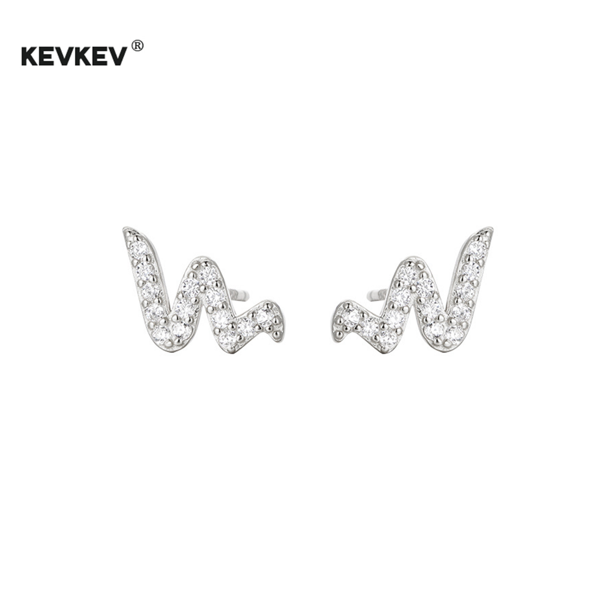 kevkev小众设计感心电图耳钉