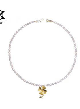 PAREL PAREL朴彩英Rose同款幸运四叶草珍珠项链轻奢高级感锁骨链