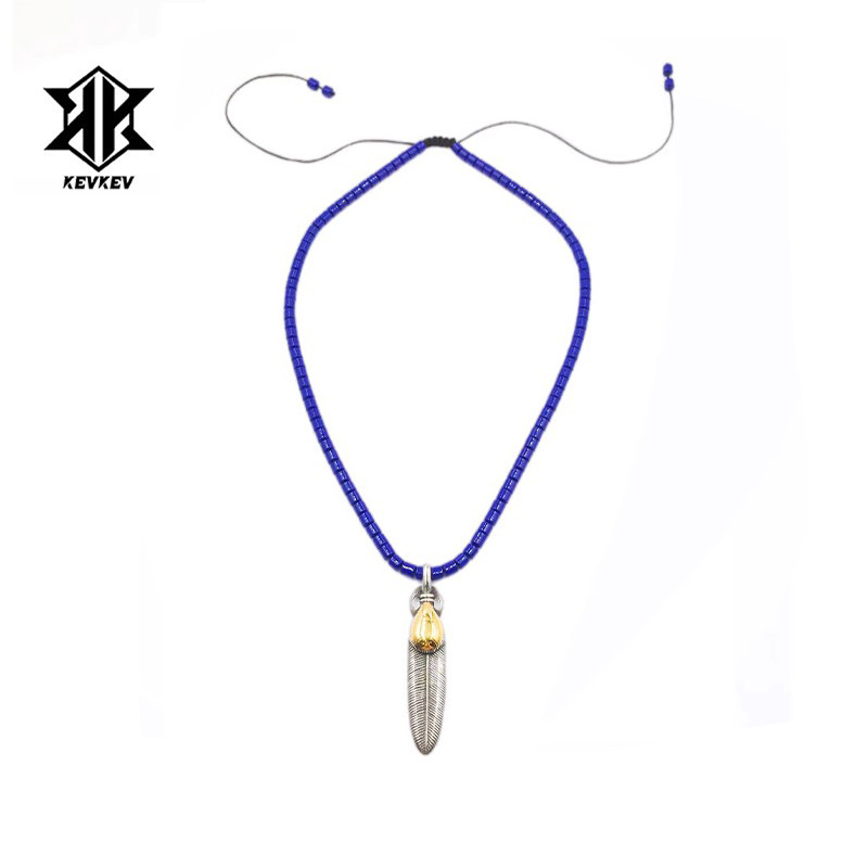 王一博同款蓝琉璃羽毛项链ins