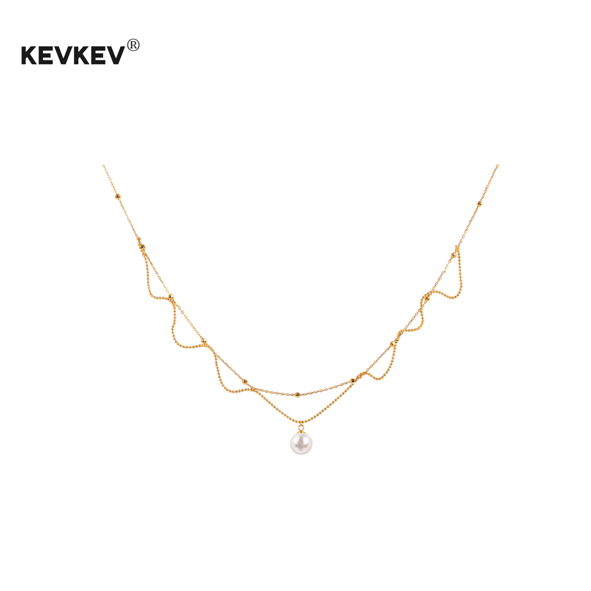kevkev法式蕾丝珍珠项链女轻奢小众设计感锁骨链颈链配裙子高级感