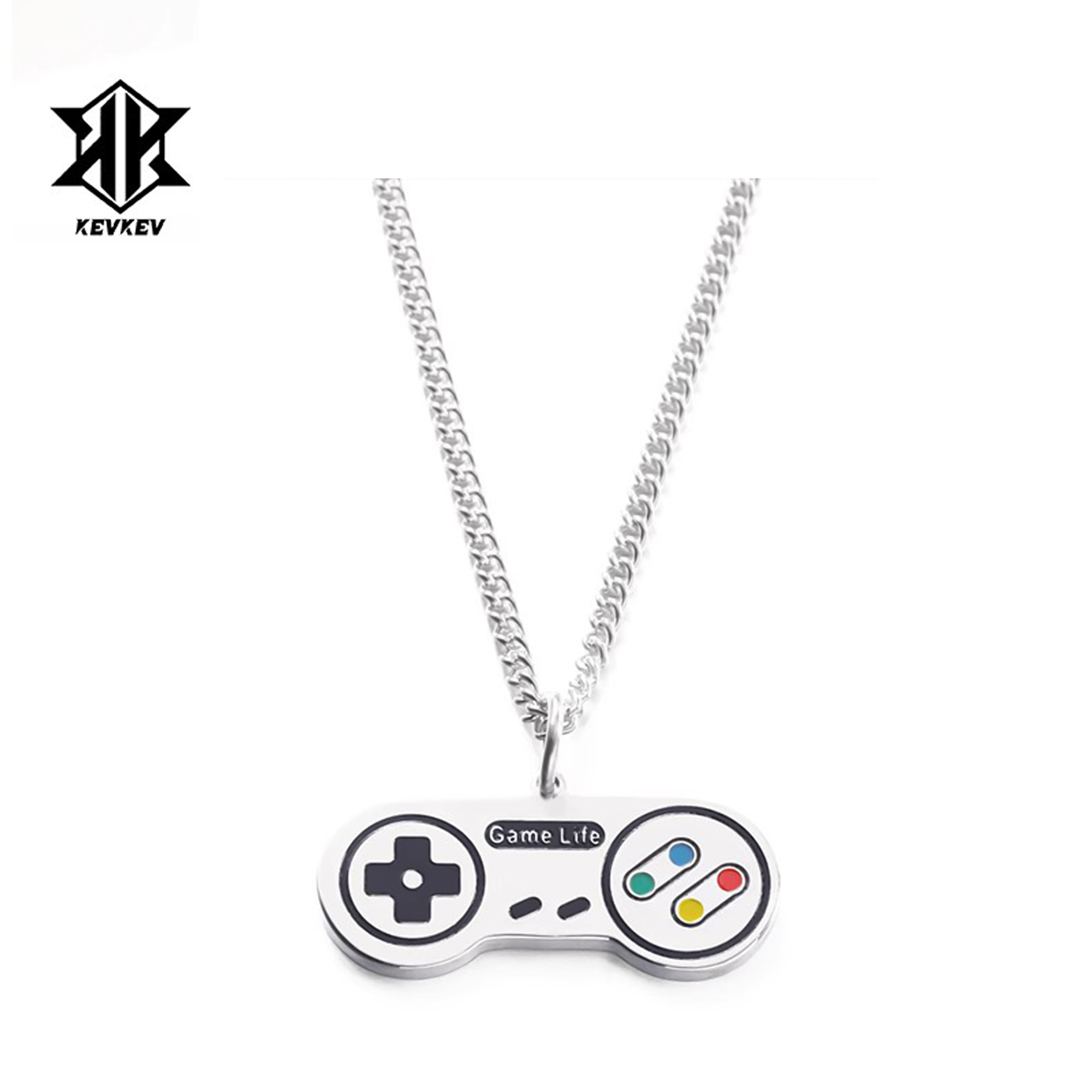 【潮酷】嘻哈游戏机项链男女情侣手柄吊坠钛钢个性国潮流蹦迪饰品