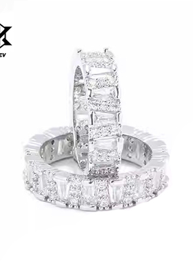 官方正品cooraree嘻哈满钻冰糖锆石戒指男女情侣款对戒潮流配饰