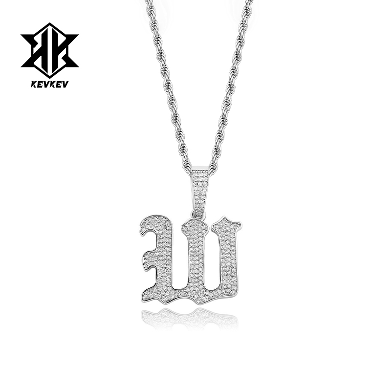 潮牌首发定制镶钻英文字母项链