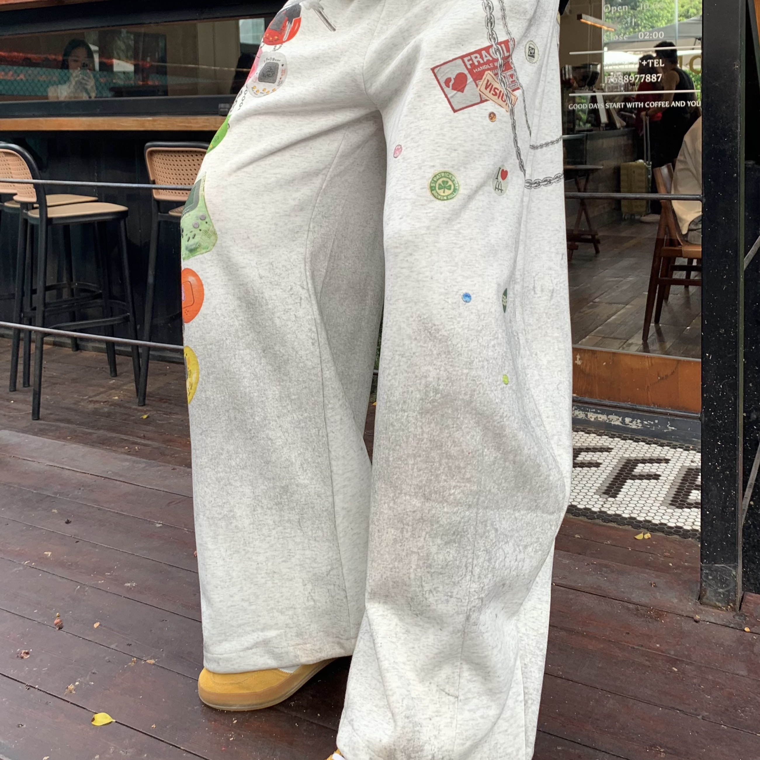 3D打印美式休闲直筒阔腿卫裤