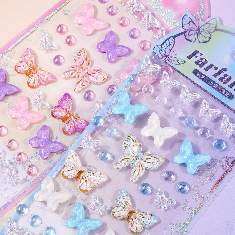 梦幻蝴蝶水晶钻石宝石贴画女孩装饰手机贴纸儿童闪亮装扮奖励粘贴,玩具/童车/益智/积木/模型,贴纸,淘宝优惠券,粉丝福利购,淘宝优惠卷