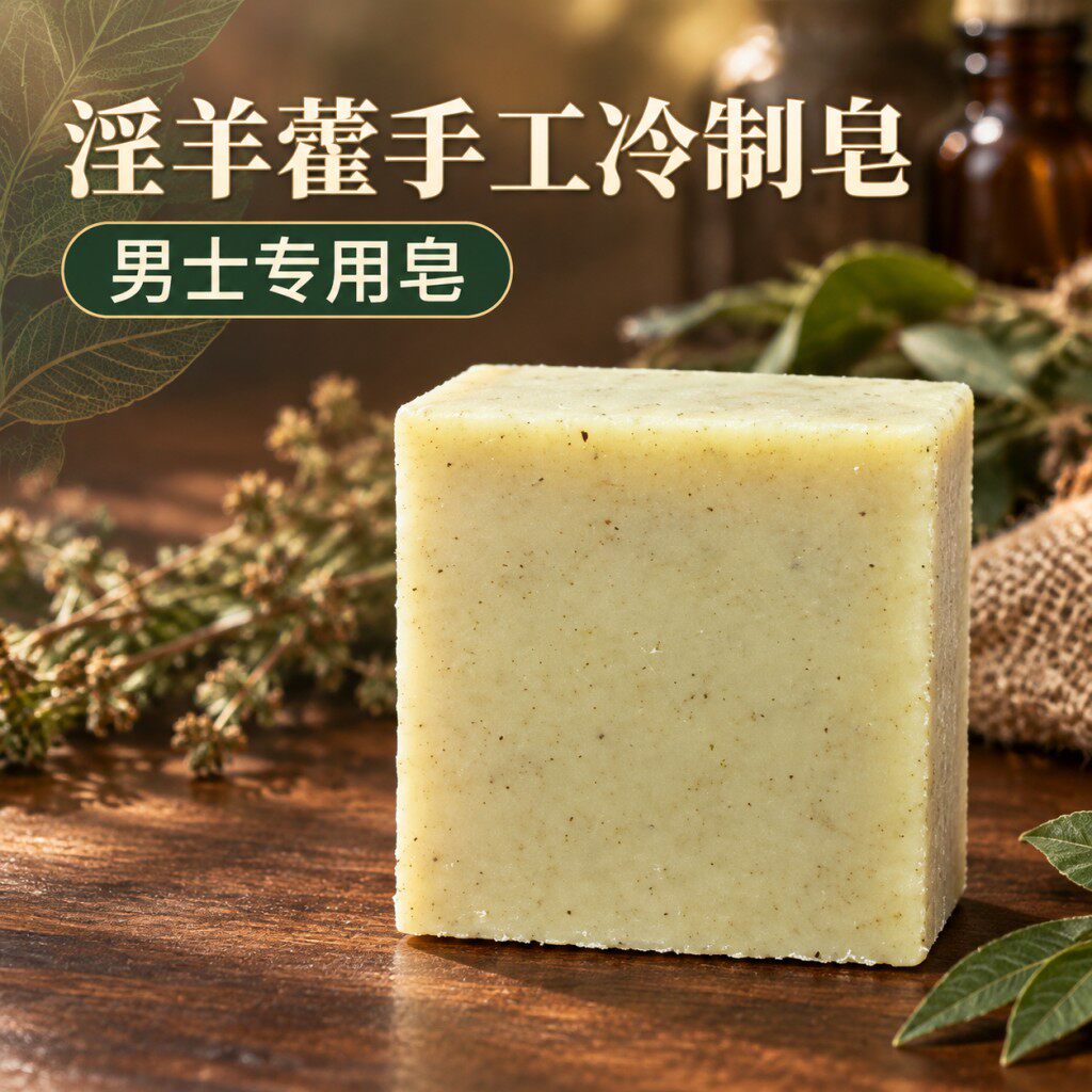 男士专用淫羊藿手工皂冷制皂持久精华皂草本精华身体沐浴露精华皂