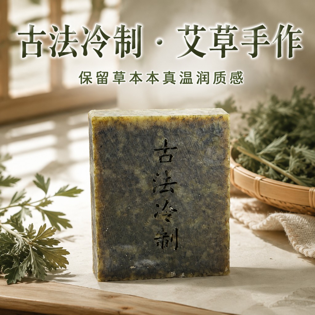 【传统手工冷制】天然艾草皂洗脸洁面净螨成人儿童洗澡沐浴香皂