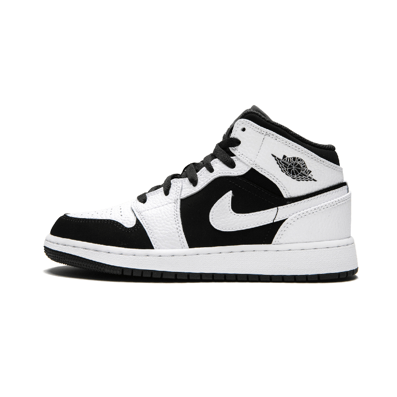 Air Jordan 1 Mid AJ1ÇÇ1 ºÚ°×ÐÜè ÄÐÅ®ÖаïÀºÇòЬ - 554725 113