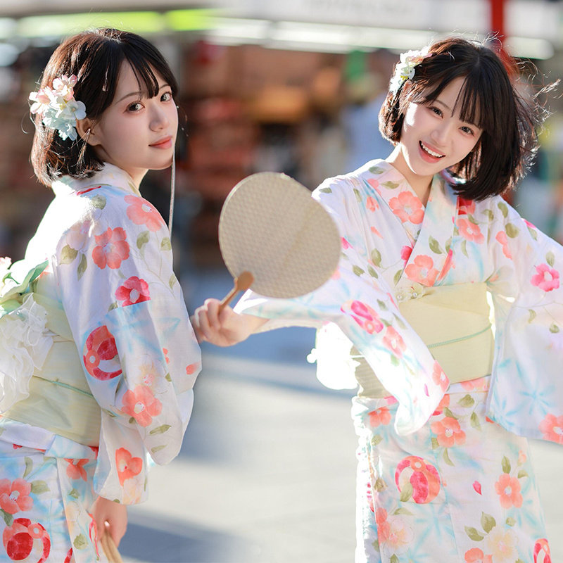 日式新款和服浴衣复古小清新摄影神明少女正装改良和风连衣裙写真
