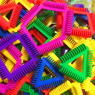 软体创意几何积木幼儿园桌面游戏拼插装 儿童齿轮卡接玩具 搭上新款