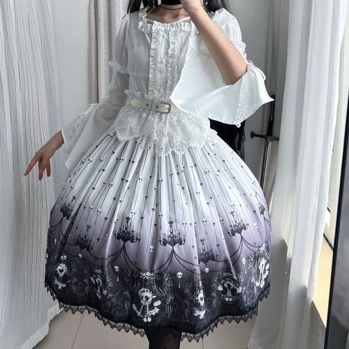 全款羊羔夜曲哥特lolita印花SK