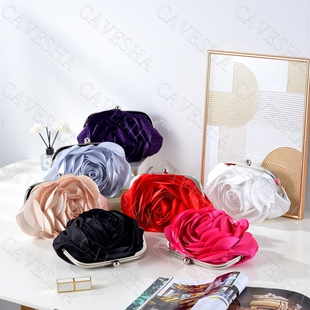 新款气质优雅花朵宴会包新娘包礼服包手拿包时装包旗袍汉服包女包