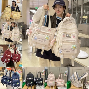 小学生书包女孩新款 初中生高中生大容量可爱双肩包校园轻便背包