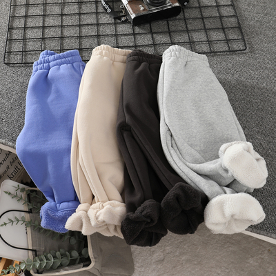 男童加绒运动裤冬季保暖一体绒休闲裤儿童百搭裤子大童长裤宝宝裤