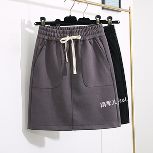 a字卫衣半身裙运动裙 高腰显瘦防走光大码 休闲短裙女2025秋季 新款