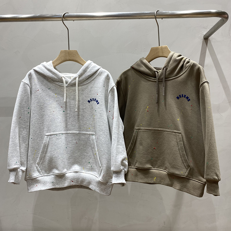 简历家纯棉运动纯色字母儿童卫衣