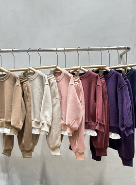 RESUMEHOME简历家冬季新款宝宝卫衣卫裤休闲加绒保暖儿童运动套装