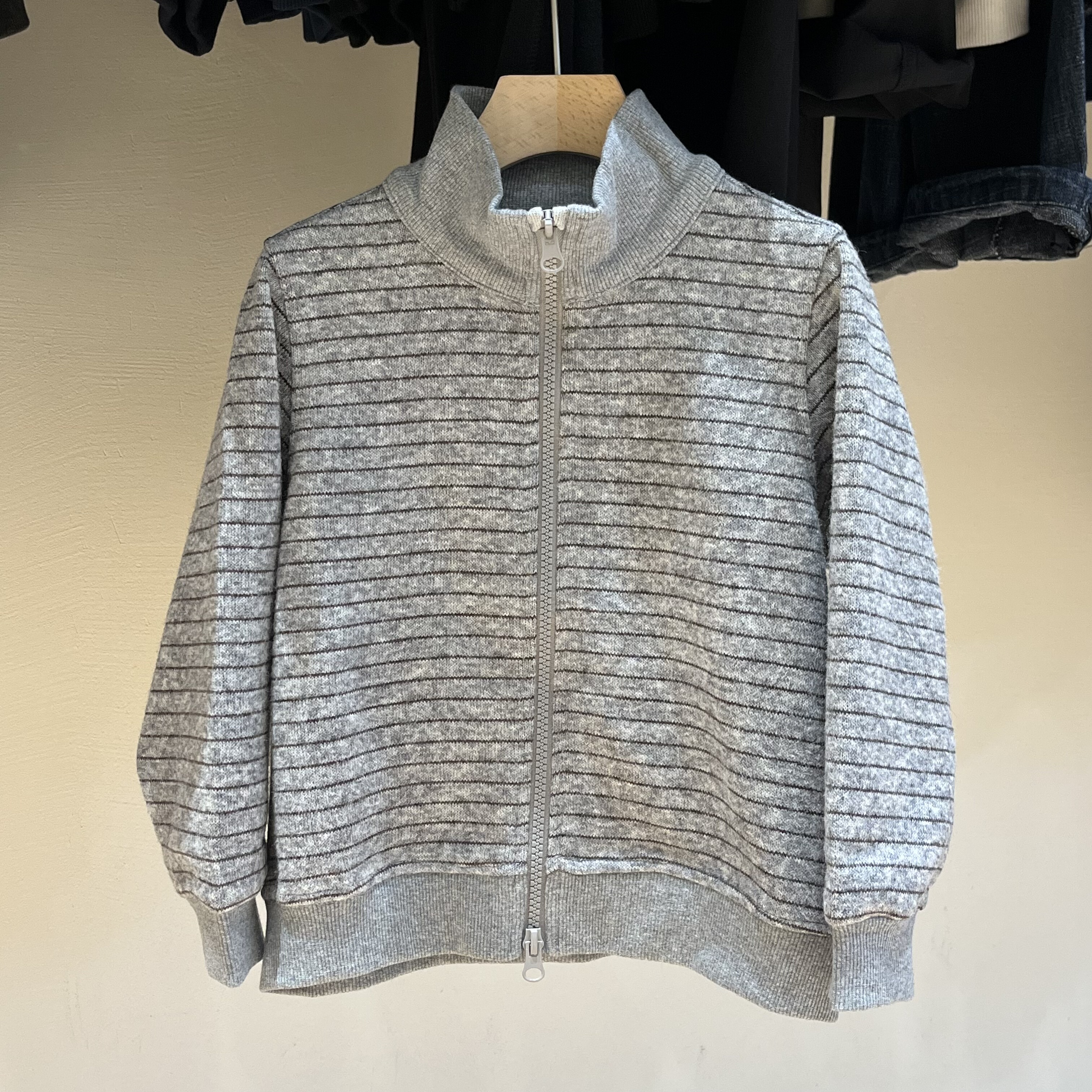 RESUMEHOME简历童装男童秋季新款条纹连帽外套儿童韩版羊毛上衣潮