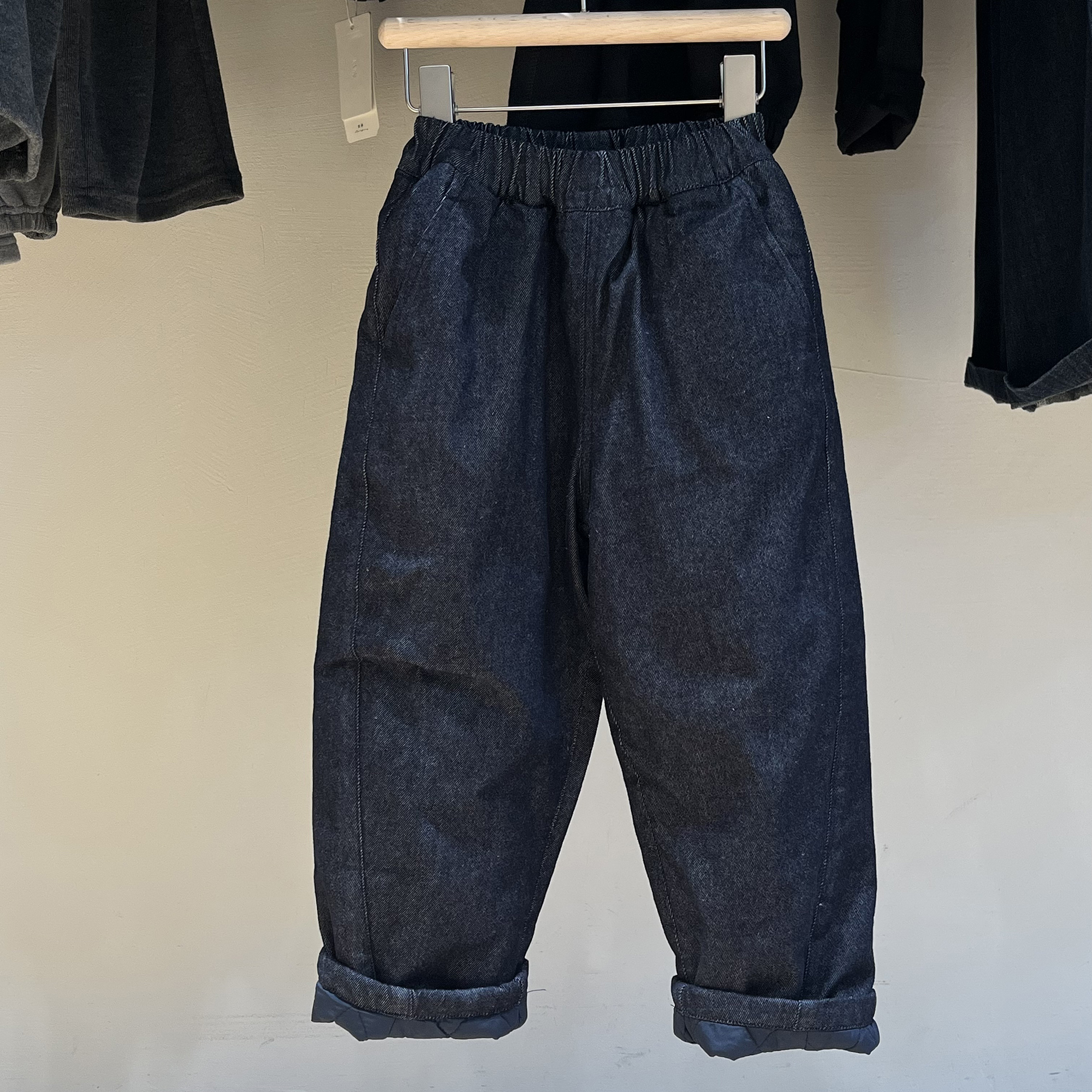 儿童牛仔裤秋冬夹棉加厚牛仔棉裤