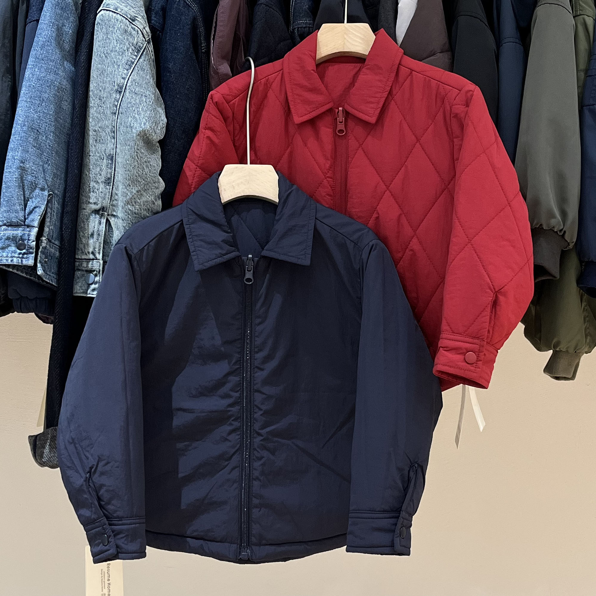 简历家童装冬季保暖菱格棉服
