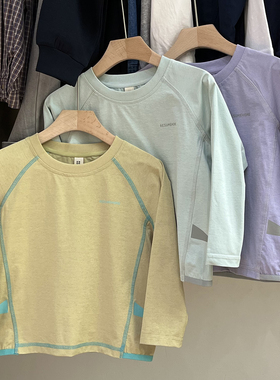 RESUMEHOME简历童装春季新款中大童圆领吸湿速干运动弹性长袖T恤