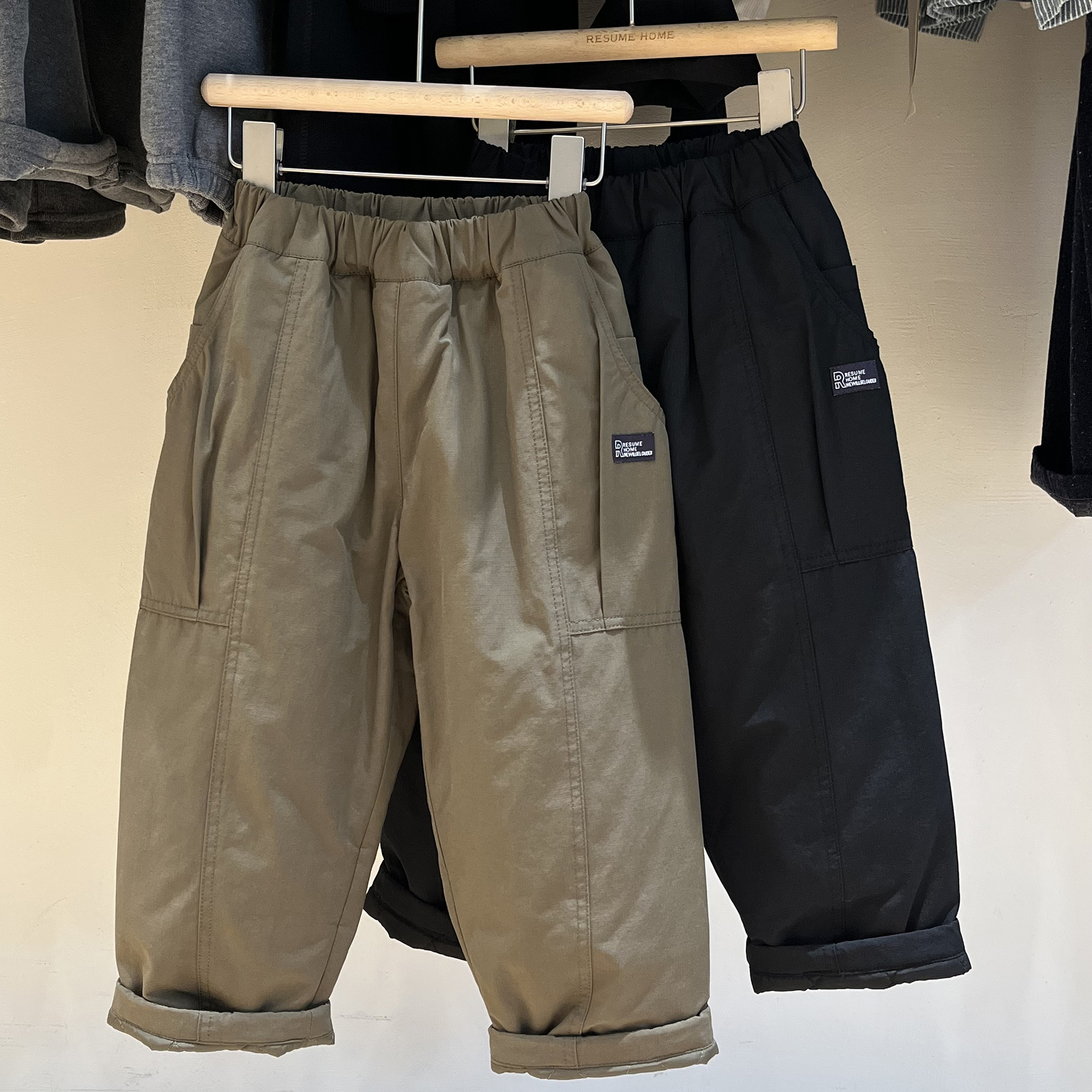 简历童装男童冬季夹棉加厚工装裤