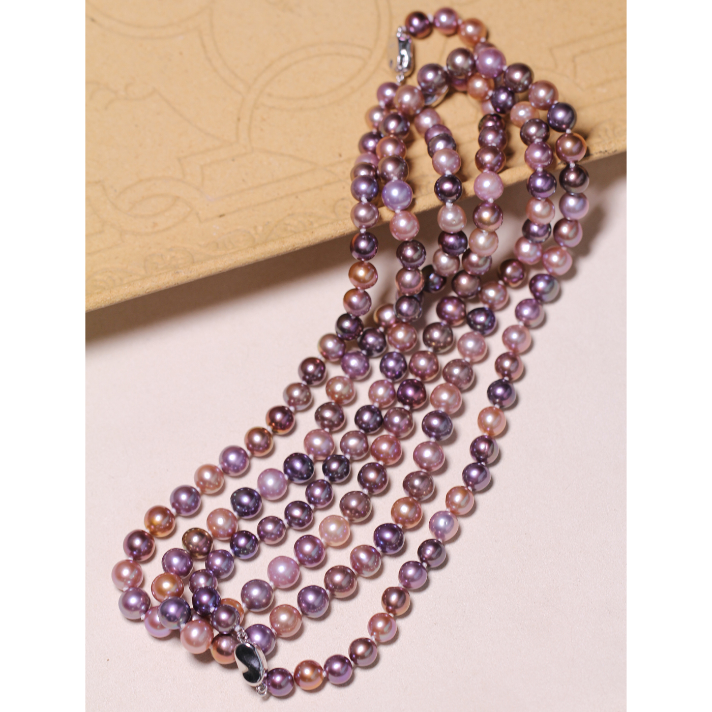 【莫奈花园】天然精选紫色混彩糖果色珍珠项链8-9mm莫兰迪