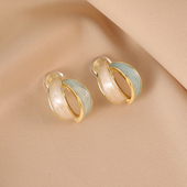 法式 复古撞色滴釉耳环小众设计感气质简约耳饰蚊香盘耳夹无耳洞女