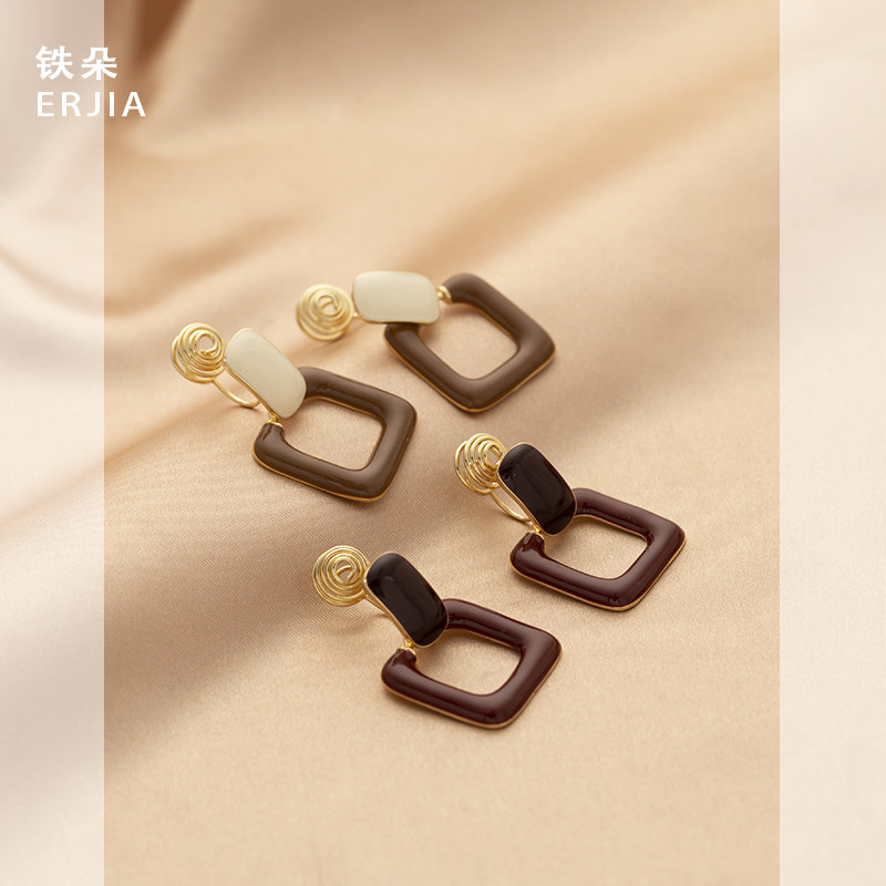 欧美时尚个性简约镂空几何耳钉女复古港风高级感蚊香盘无耳洞耳夹,饰品/流行首饰/时尚饰品新,耳夹,淘宝优惠券,粉丝福利购,淘宝优惠卷