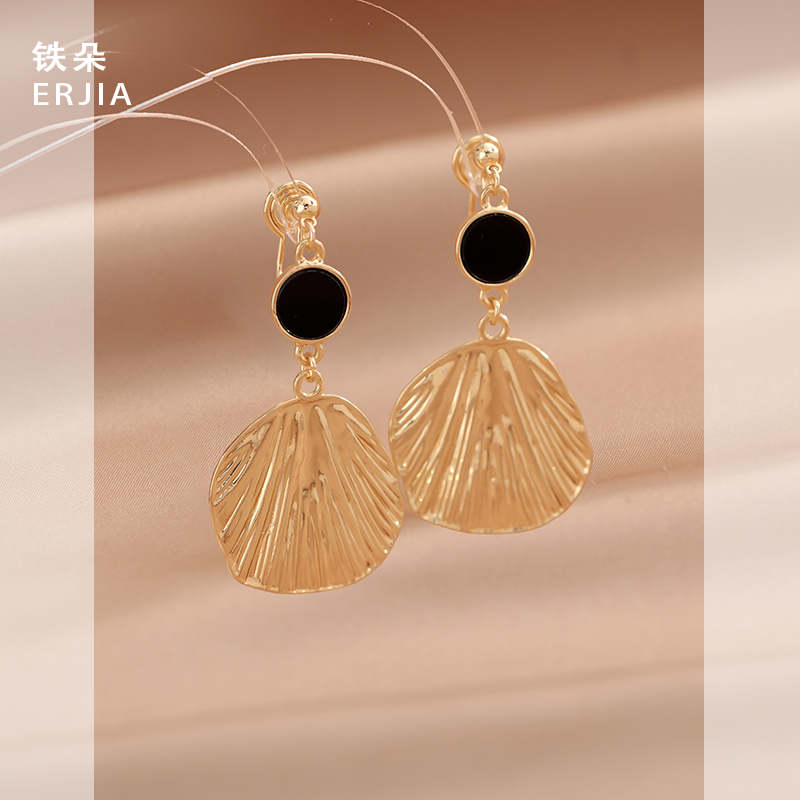 冷淡风金属圆扇形蚊香盘耳夹