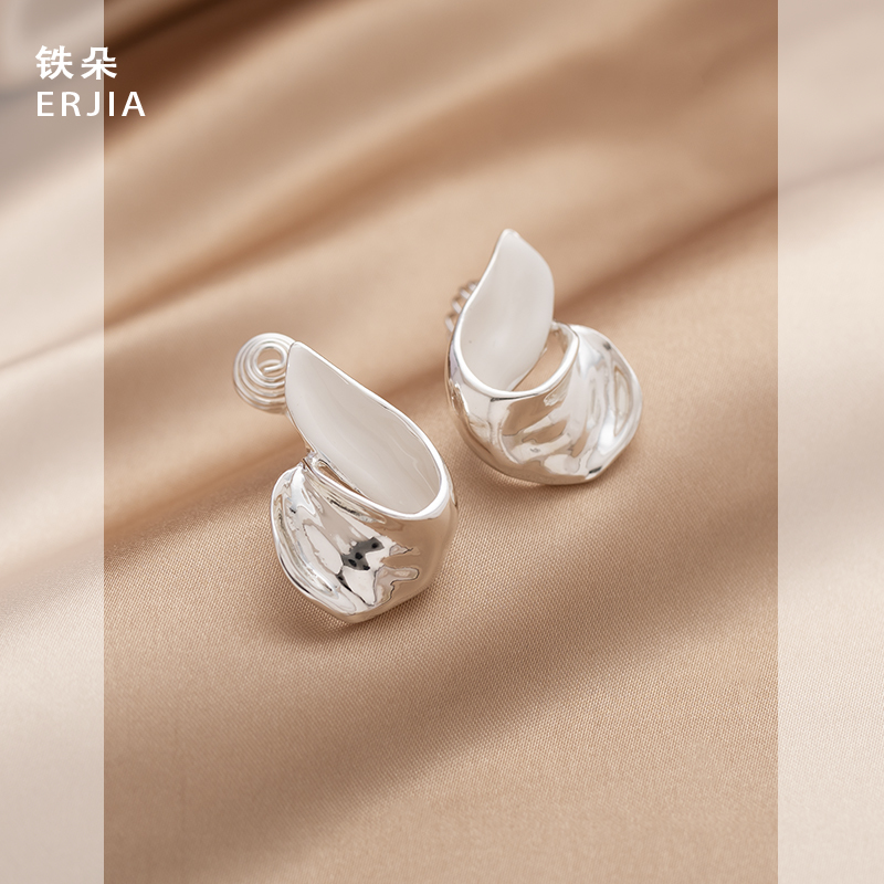 新款日韩版滴釉水滴形耳针耳夹