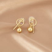 蚊香盘耳夹无耳洞 茶系金属耳环小巧圆形百搭个性 简约气质法式 时尚