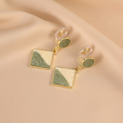 几何复古耳环蚊香盘耳夹