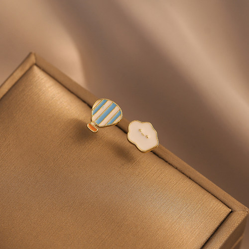 小巧云朵耳钉蚊香盘无耳洞耳夹